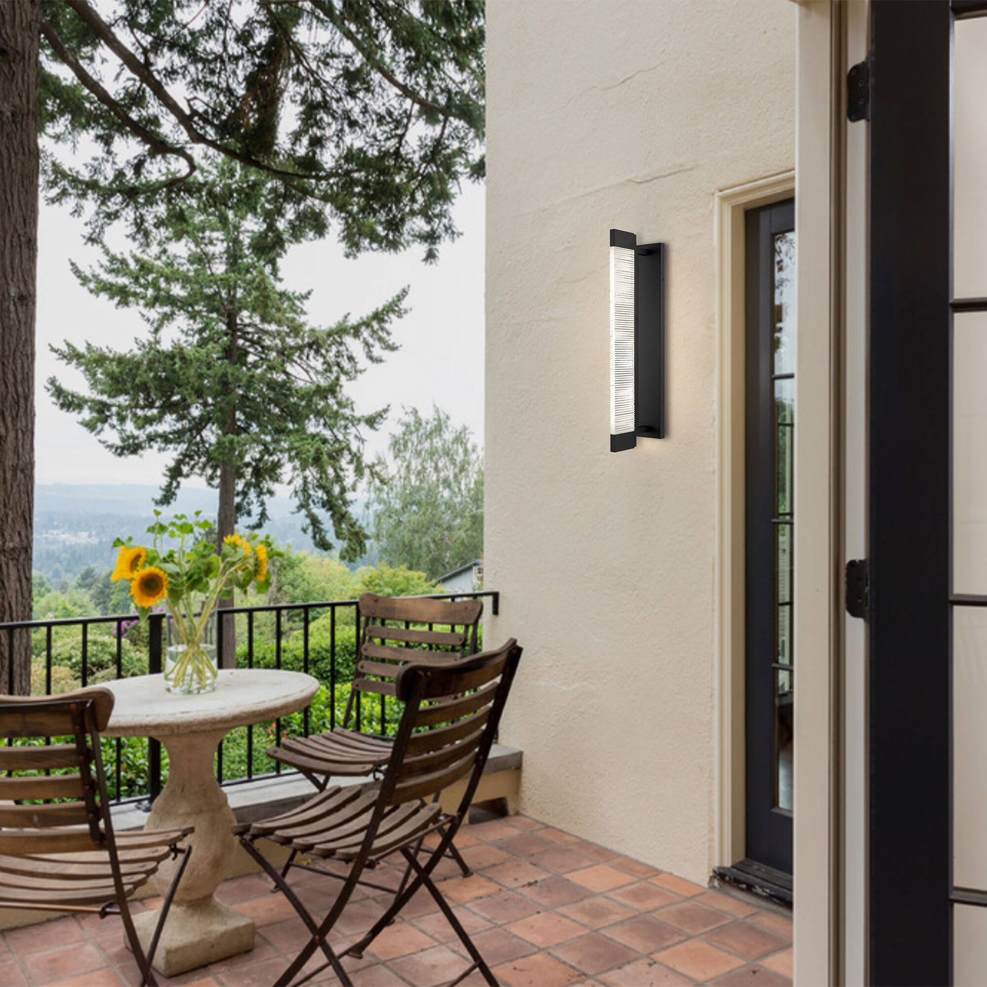 Solice LED 27 inch Sand Black Outdoor Wall Sconce